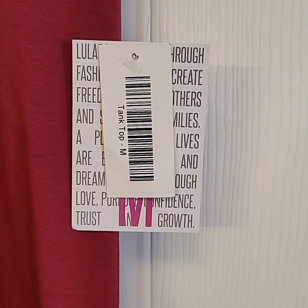 NWT Lularoe Raspberry Colored Tank Top - Medium - Picture 3 of 5